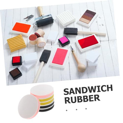 Tofficu 6pcs Rubber Carving Blocks for Stamp Making Soft Rubber Sheets for Craft Projects Easy to Engrave Detail for Personal Commercial Use
