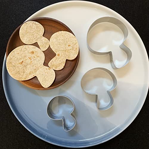 Mushroom Cookie Cutter Set-Size 3.3" 2.7" 2.2" -3-Pieces-Cookie Cutters Fondant Biscui Cutters