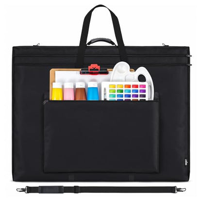 JJRING 32x42 Art Portfolio Tote Bag - Large Carrying Storage Case with Handle & Adjustable Shoulder Strap, Portfolio Folder for Artwork, Posters, Canvas, Drawing Boards - size: 32''*42''