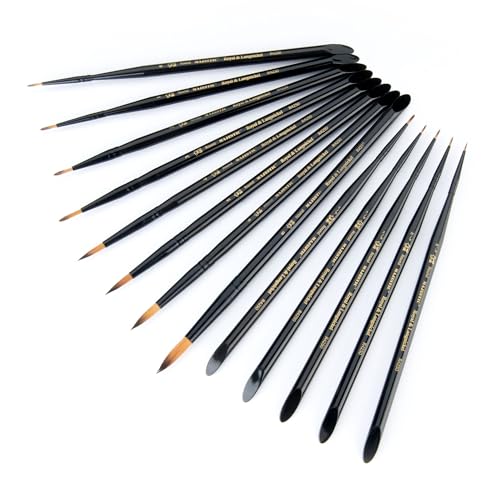 Majestic Royal & Langnickel Standard Handle Round Artist Brush Set for All Water-Based Mediums, 13pc - size: 1/4 inch to 1.5 inches, small, medium, large