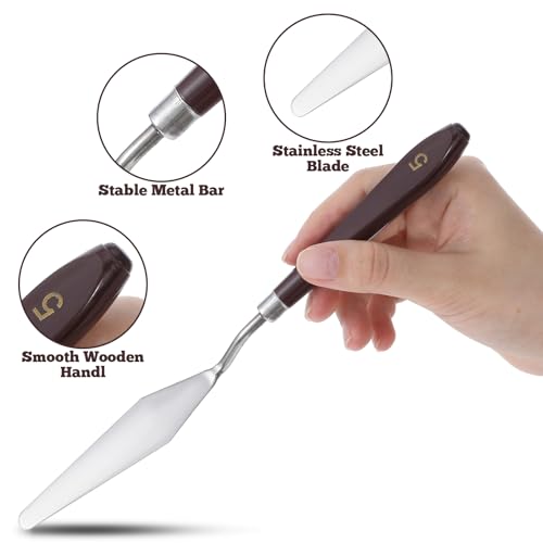 5 Pcs Frosting Spatula, Cake Frosting Spatula Dual-use Pallet Knife Painting Knife for Baking Pastry Tool Cake Fondant Chocolate，Art Painting Art Acrylic Draw Color Mixing Supplies