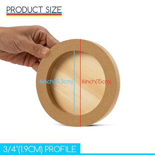 MEEDEN Round Wood Canvas Panels: 3/4" Deep 6" Dia Round Wooden Canvas Panel - Pack of 2 Cradled Wood Art Boards for Pouring Art, Crafts, Painting - size: 6 in, style: Round