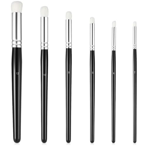 Miniature Dry Brush Set for Precise Detailing, 6 Sizes Professional Model Painting Brush Hobby Detail Paint Tools with Soft Bristles for Hobbyists, Miniatures, Acrylic, Oil, Watercolour