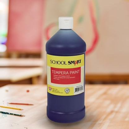 School Smart Tempera Paint, Purple, 1 Quart Bottle - color: Purple