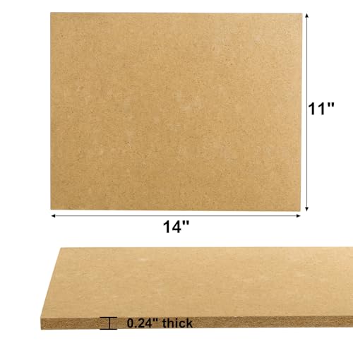 DEAYOU 10 Pack 11" x 14" MDF Wood Boards for Crafts, 1/4" Thick Medium Density Fiberboard, Unfinished Art Chipboard Sheets, Blank Wooden Hardboard Panels for DIY, Engraving, Painting, Carpentry