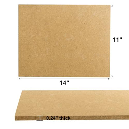 DEAYOU 10 Pack 11" x 14" MDF Wood Boards for Crafts, 1/4" Thick Medium Density Fiberboard, Unfinished Art Chipboard Sheets, Blank Wooden Hardboard Panels for DIY, Engraving, Painting, Carpentry