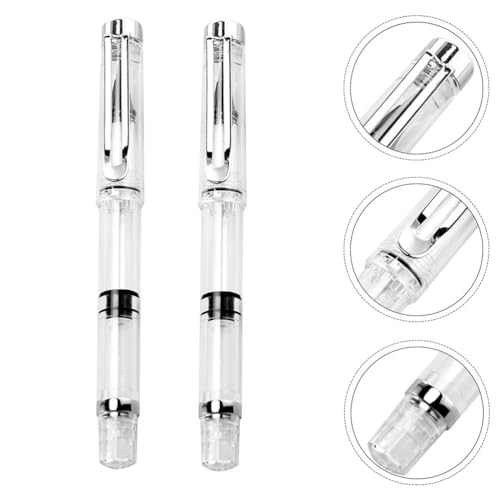 NUOBESTY 5Pcs Stationery fountain pen student Refillable Fountain Pen plastic wolf hair office Brush Pen water paint brush pens soft brush Paint Calligraphy Brush Pen refillable