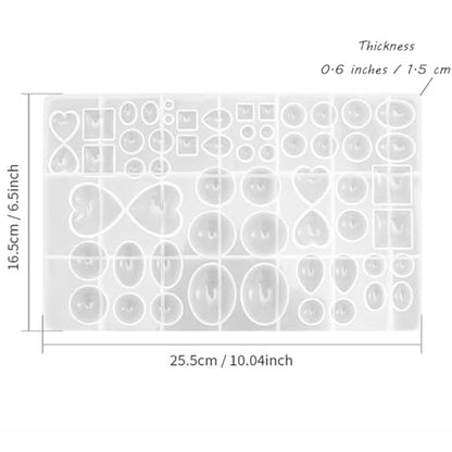 Jewelry Casting Molds Tool Gem Pendant Casting Resin Molds Assorted Shapes for DIY Craft