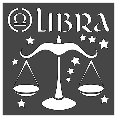 Zodiac Libra Stencil 1-5.5x5.5 inch Custom Cut Reusable Stencil Drawing Template Flexible Clear Plastic Sheets 0.15mm Thick SL-1639