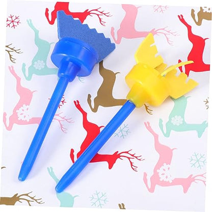 Lurrose 8Pcs Sponge Paint Rollers Set Kids Painting Rolls with Handle Foam Brayers for Drawing Graffiti Art Lessons Craft Projects 4.33In