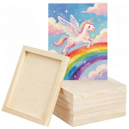 6 Pack Unfinished Blank Wood Panel Boards, Natural Wooden Painting Canvas for Oil, Acrylic Paint, Paint Pouring, DIY Art Crafts Projects (12 * 16inch) - size: 12*16inch