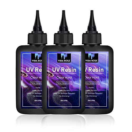 UV Resin 300g- VIDA ROSA Resin Crystal Clear Hard Ultraviolet Curing Epoxy Resin for Jewellry Making Art Pendants, Earrings, Necklaces, Bracelets, Nail Art Accessories - color: 300g