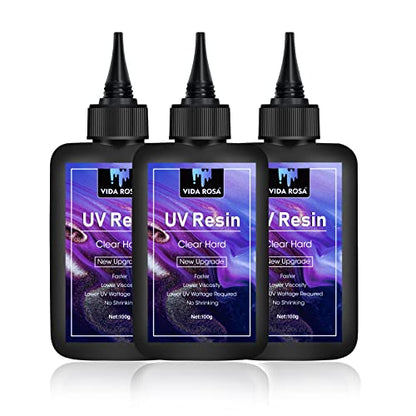 UV Resin 300g- VIDA ROSA Resin Crystal Clear Hard Ultraviolet Curing Epoxy Resin for Jewellry Making Art Pendants, Earrings, Necklaces, Bracelets, Nail Art Accessories - color: 300g