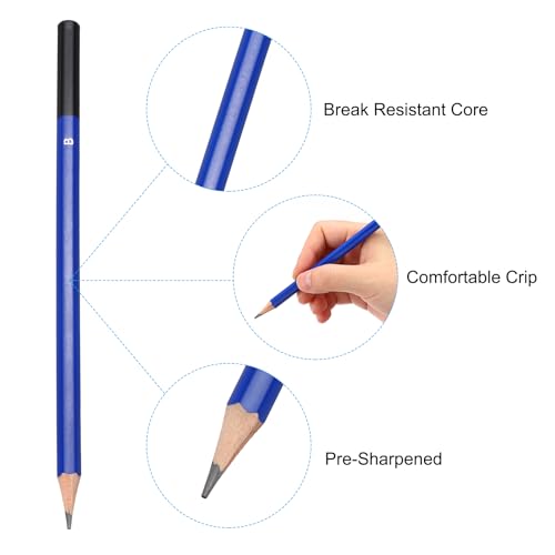 PATIKIL B Drawing Pencils, 6PCS Sketch Pencils for Drawing, Art, Classroom, Office, Home, Gifts - size: 1 Count (Pack of 1), style: B