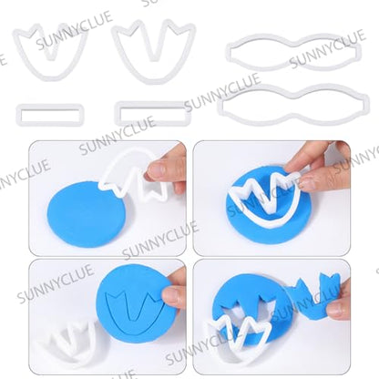 SUNNYCLUE 1 Box 6Pcs Bow Clay Cutter Polymer Clay Cutters Molds Cute Conquette Ribbon Bowknot Shaped molds Ceramics Plastic Assorted Size Basic Tools for DIY Creative Crafts Earrings Making Adults