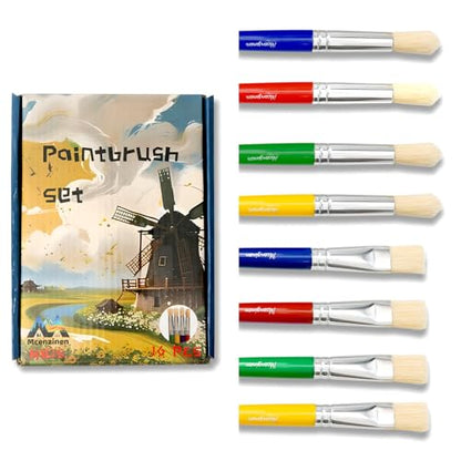 Kids Paint Brushes Set, 16 Pack Non-Toxic Washable Tempera Brushes for Children Ages 3-8, Perfect for Preschool Art & Acrylic Painting - size: 16PCS