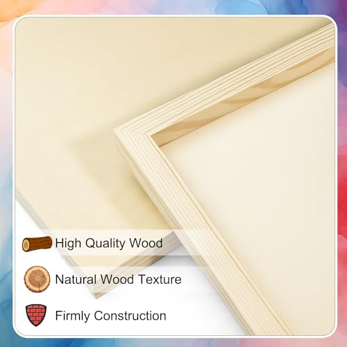 8 Pack Wood Canvas 14x18 Inch Wood Panels Smooth& Textured Pine Wood Boards for Oil Watercolor Art DIY Cratfs by Artists & Hobbyists - size: 14*18in