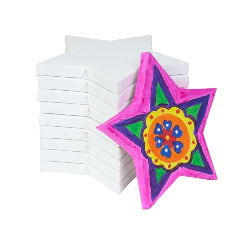 Colorations 8" x 8" Star Shaped Canvas - Set of 10