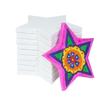 Colorations 8" x 8" Star Shaped Canvas - Set of 10