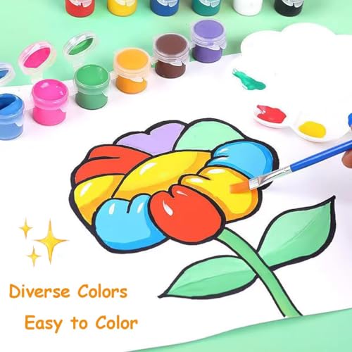 1400Pcs Mini Acrylic Paint Set, 100 Sets 12 Colors Washable Acrylic Paints Bulk with 200 Paint Brushes, Small Painting Strips Kit for Beginners Students Adults Craft Party