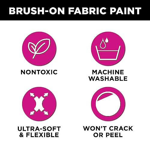 Tulip Brush-on Fabric Paints, 14 Colors 2 fl oz each, Permanent, Flexible, Rainbow
