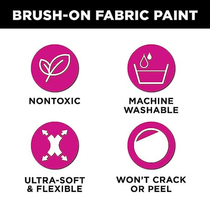 Tulip Brush-on Fabric Paints, 14 Colors 2 fl oz each, Permanent, Flexible, Rainbow