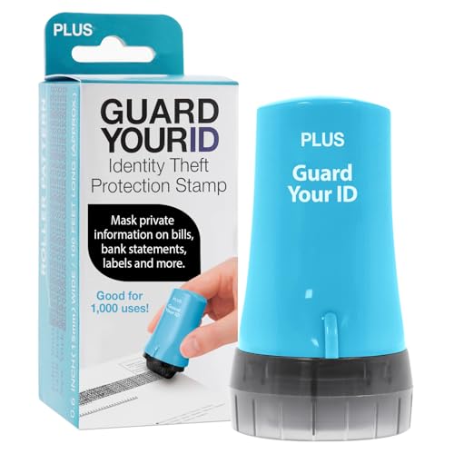 PLUS The Original Guard Your ID Advanced Security Roller 2.0 for Identity Theft Prevention Stamping Turquoise - color: Turquoise, size: Regular