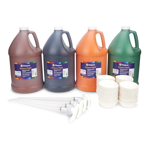 Nasco NE20163 Tempera Paint Set, 4 Count, Gallon - 128 oz. each