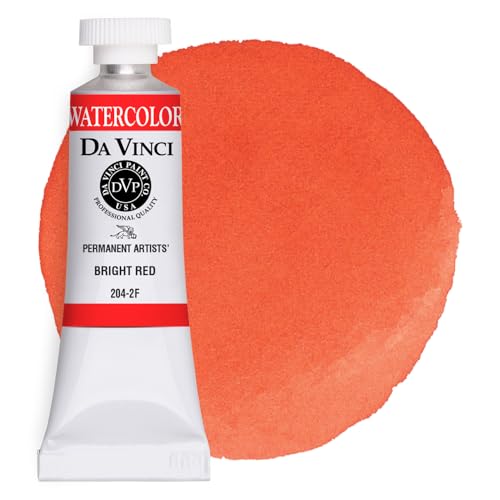 DA VINCI PAINTS Professional Artist Watercolor Paint, Bright Red, 15mL - color: Bright Red, style: 15mL