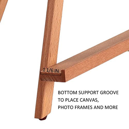 Falling in Art Beechwood 25" Tabletop Easel Display Stand for Painting - Holding Canvas Up to 22 1/2 Inches High, A-Frame Artist Tripod with Rubber Feet, Portable Photo and Sign Holder - size: 1 Pack