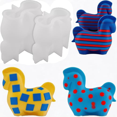 2Pcs European-Style Horse Resin Casting Silicone Molds Exquisite Pony Epoxy Molds for Plaster Cement Concrete Home Decoration Candle Making Art Crafts DIY Handmade Ornaments Party Favors - color: Horse Resin Molds