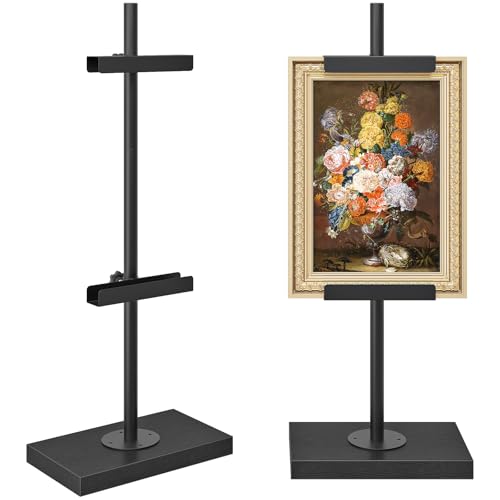 CHOEZON Adjustable Tabletop Easel Stand up to 24", Stable Metal Picture Frame Stand for Display Artwork, Photo, Signs, 9.4" x 5.9" Table Top Easel for Office, Living Room, Bedroom, Black TCJ24BB