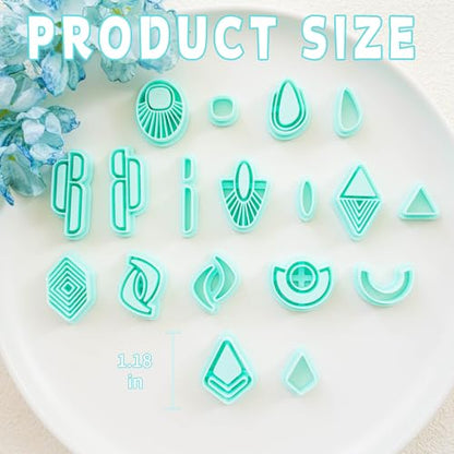 Tainsky 19 Shapes Embedded Polymer Clay Cutters - Gem Clay Jewelry Making Tools, Earring Cutters (B) - color: B Set