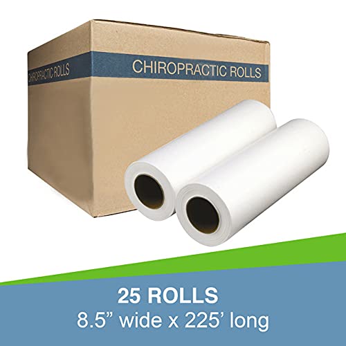 Headrest Paper Rolls – 25-Pack | 8.5" x 225' | Smooth 13 lb Disposable Paper for Medical, Exam & Chiropractic Tables - color: Economy Smooth 8.5" x 225' - 25 Rolls, size: 8.5" x 225'