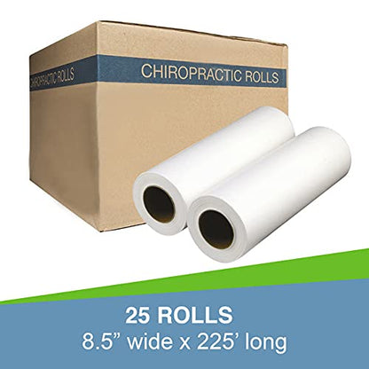 Headrest Rolls, 25-Pack - 8.5" x 225' - Premium Smooth 16 Pound Paper - Disposable Face Cradle Surface Spool for Medical, Exam and Chiropractic Tables - color: Premium Smooth 8.5" x 225' - 25 Rolls, size: 8.5" x 225'