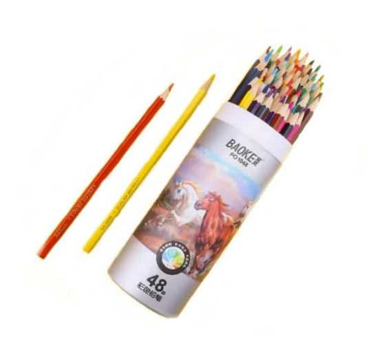 BaoKe Colored Pencils, Soft Core, 48 Count, Pack of 1, Multicolor