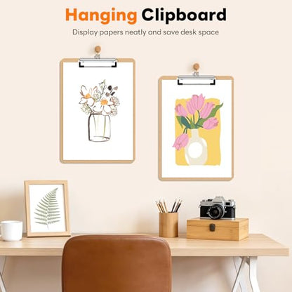 Piasoenc Wood Clipboards 25 Pack, 8.5 x 11 Letter Size Clip Board | 3mm Thick MDF, 9 x 12.5 in Size for Classroom, Teachers, Student, Back to School, School & Office Supplies