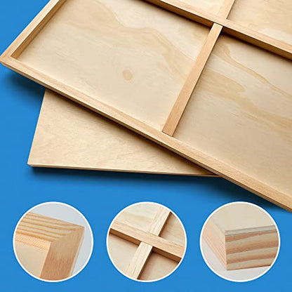 Falling in Art Unfinished Birch Wood Panels Kit for Painting, Wooden Canvas 2 Pack of 20”x24” Studio 3/4” Deep, Cradle Boards for Pouring, Art, Crafts, Burning and More - size: 20*24 2-pack