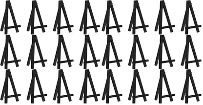 Chuangdi 12 Pieces Black Mini Wood Display Easel, Holder for Small Canvases, Cards, Photos, Notices, etc.(5 Inch) (Pack of 2) - size: 5 Inch (Pack of 2)