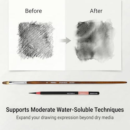 Marie's Charcoal Pencils for Drawing, 10 Pieces, Extra Hard Hard Medium Soft Extra Soft, Sketching Pencils for Artists, Smooth Charcoal Core for Layering, Blending and Detailed Artwork(Extra Hard) - style: Extra Hard (10pcs)