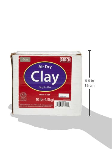 AMACO 4630-3C Air Dry Modeling Clay, 10-Pound, Gray (Pack of 2) - size: Pack of 2