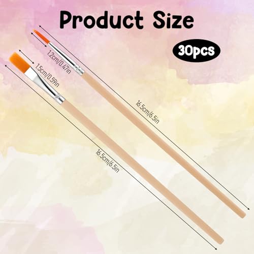 Jeffdad 30 Pcs Paint Brushes Set, Artist Paint Brush Nylon Hair PaintBrushes with Flat and Round Pointed Face Paintbrush Acrylic Paintbrush Set for Acrylic Oil Watercolor Painting Drawing Figurines