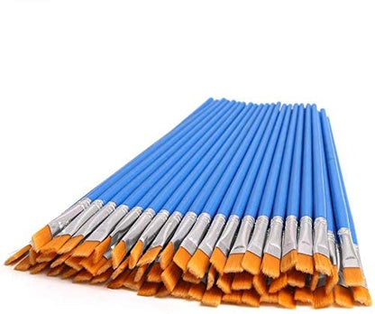 DECYOOL 60 Pcs Flat Paint Brushes Bulk, Small Paint Brush Set for Kids and Adults, Artist Painting Kits for Acrylic, Oil, Watercolor, School Classroom Arts Crafts - style: Flat Brushes