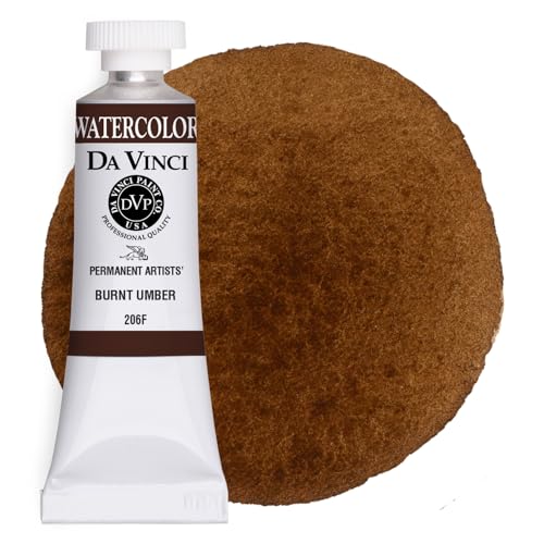 DA VINCI PAINTS Professional Artist Watercolor Paint, Burnt Umber, 15mL - color: Burnt Umber, style: 15mL