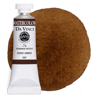 DA VINCI PAINTS Professional Artist Watercolor Paint, Burnt Umber, 15mL - color: Burnt Umber, style: 15mL