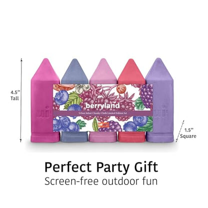 Urban Infant Non-Toxic Sidewalk Chalk for Toddlers and Kids - Washable Outdoor Jumbo Chalk - Berry Land - color: Berry Land