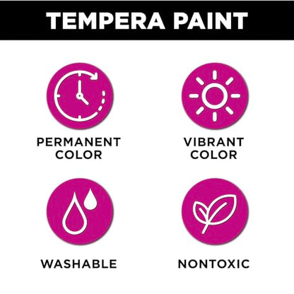 TULIP Washable Tempera Paint Pouches 12-Pack, Art & Craft Supplies, Non-Toxic, Quick Dry Paint, Easy Squeeze for Kids, 12 Rainbow Colors, 6+