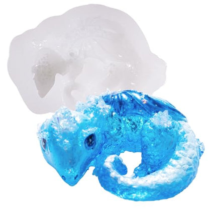 Resin Mold Wing Dragon for Epoxy, Plaster, Ceramic, Polymer Clay, Concrete, Cement Casting 2inch - color: Ice Dragon