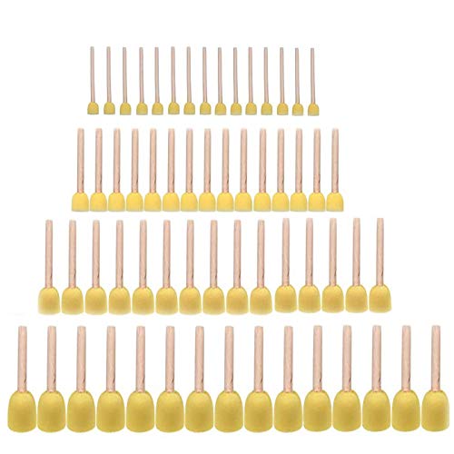 60pcs Assorted Round Paint Foam Sponge Brush Set Painting Tools, Brush Set - Great for Kids Arts and Crafts, Stencils, Painting