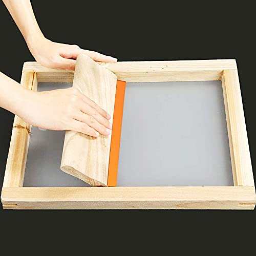 Cayway 5 PCS Screen Printing Squeegees, Durable, Abrasion-Resistant, Water- and Oil-Resistant Dual-Purpose Screen Printing Scraper with Wooden Handle - color: Style 2